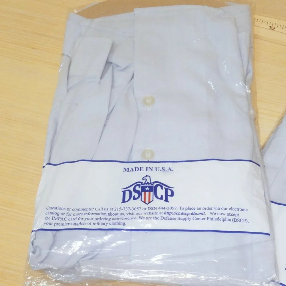 US Military Navy 8 Regular Button Long Sleeve Shirt still in the Naval Packaging - Picture 5 of 5